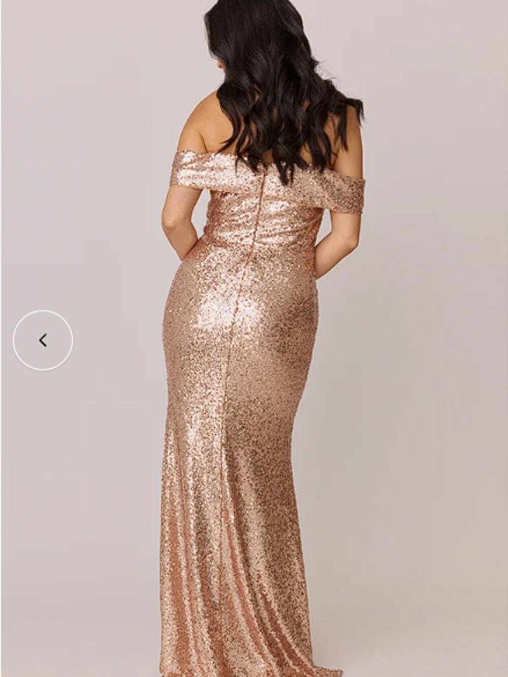 HOLIDAY Bardot Rose Gold Sequin Dress - Picture 4 of 5